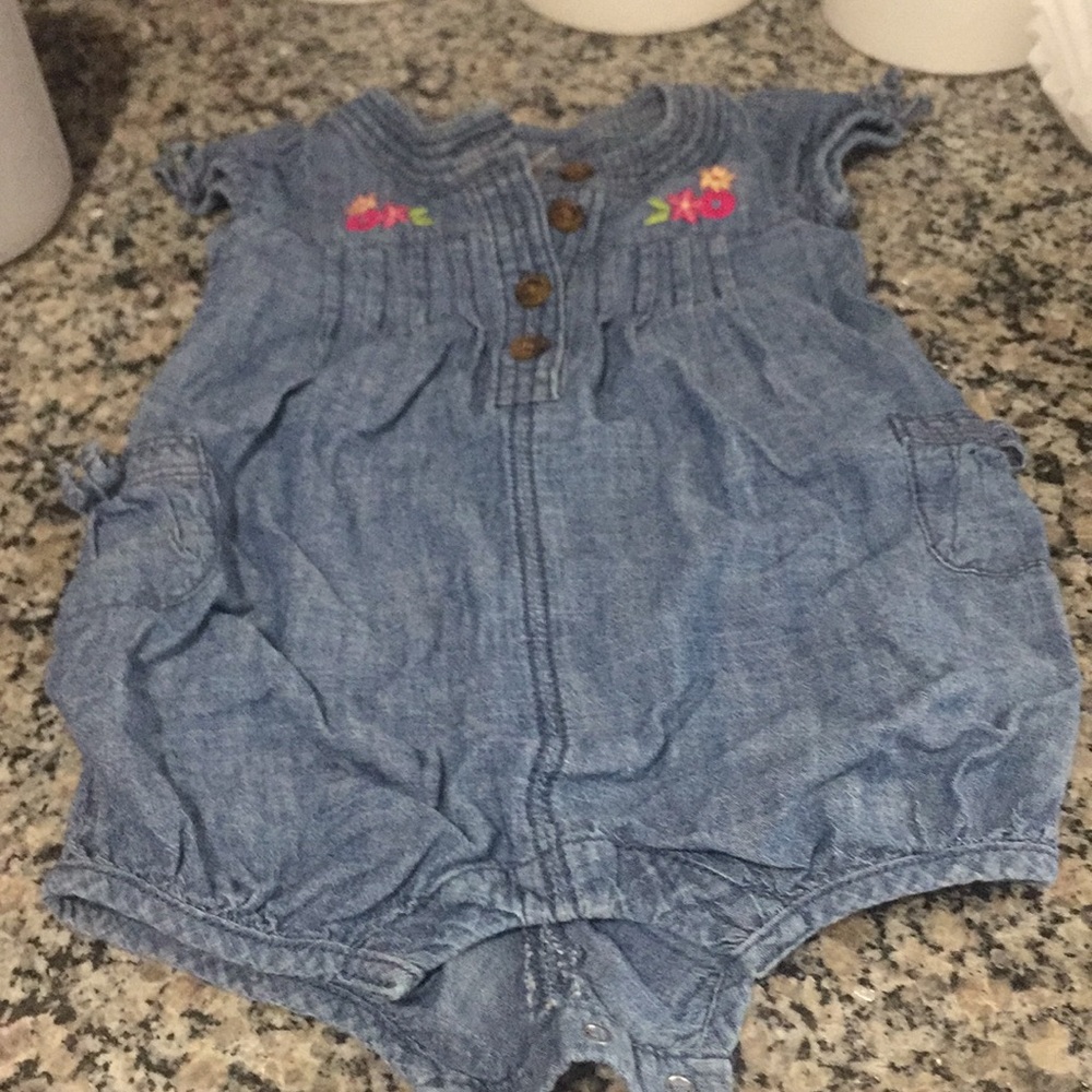 Denim baby romper